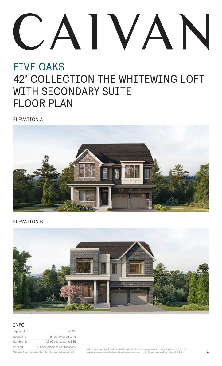 The Whitewing Loft with Secondary Suite floor plan