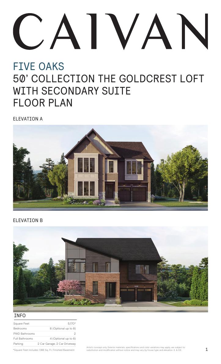 The Goldcrest Loft with Secondary Suite floor plan